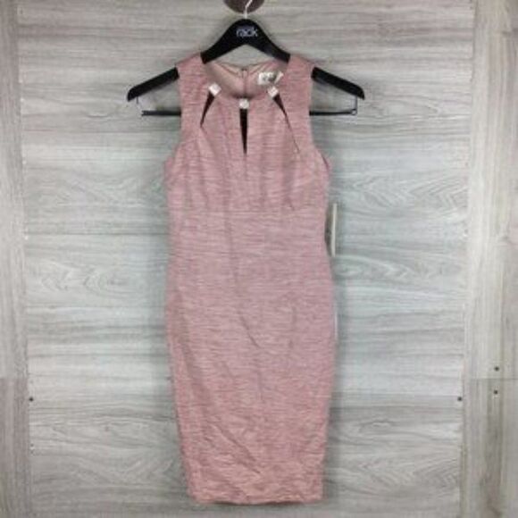 Eliza J Embellished Cutout Taffeta Sheath Dress size 2P - Picture 2 of 9